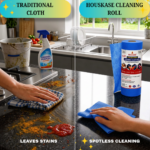 HOUSKASE Washable & Reusable Kitchen Towel Roll | 50 pulls per roll | Kitchen Towel Roll | Non Woven Fabric | Color Blue - Image 3