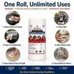 Heavy Duty Non-Woven Kitchen Cleaning Cloth Roll, Reusable and Washable, Highly Absorbent, Soft and Skin-Friendly, White, Multi-Purpose Household Cleaning Roll, Dusting Cloth - Image 3
