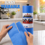 HOUSKASE Washable & Reusable Kitchen Towel Roll | 50 pulls per roll | Kitchen Towel Roll | Non Woven Fabric | Color Blue - Image 7