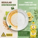 Dishwash Liquid Gel Lemon, With Lemon Fragrance, Leaves No Residue, Grease Cleaner For All Utensils, 500 ml Bottle - Image 4