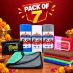 Pack of 7-Houskase Cleaning Combo Pack of 7 | 3 Ultra Non-Woven Cleaning Cloth Rolls, 1 Dual-Tone Microfiber Cloth, 1 Pack of 4 Multipurpose Cloths, Shoe Shine Wipes & Multi-Purpose Cleaning Wipes | Kitchen, Car, Shoe & Home Cleaning Kit